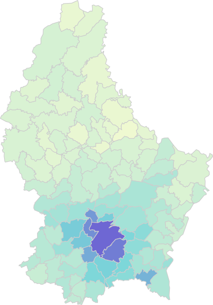 Preferred Regions of Luxembourg Residents by Nationality