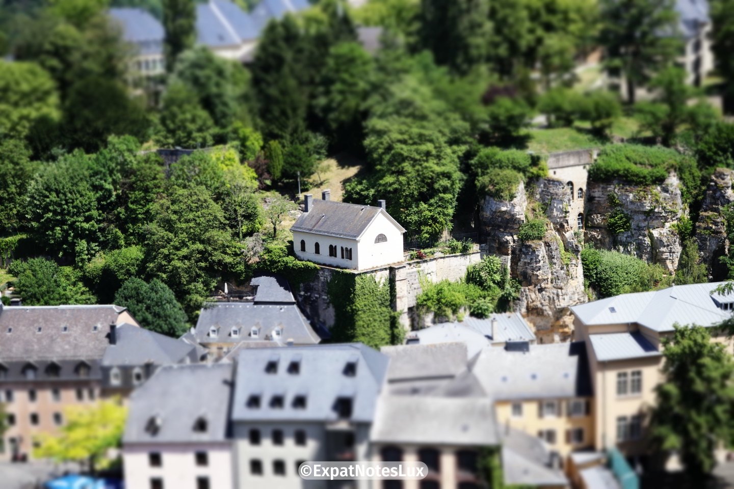 An old house on cliff in Luxembourg grund